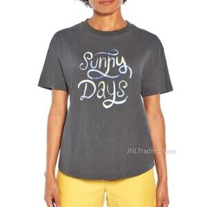 Wildfox Women's 100% Cotton Relaxed Fit Super Soft Charcoal "Sunny Days" Tee, M